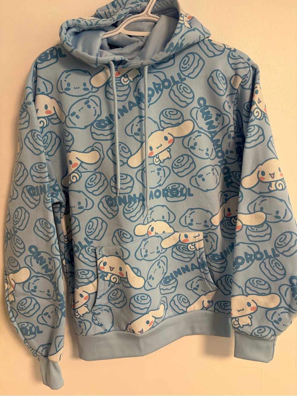 Light Blue Print Hoodie – Women's Cute Graphic Pullover